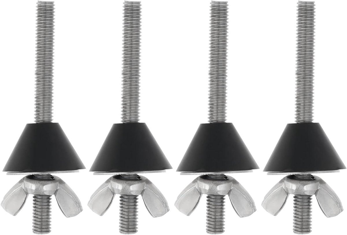 Allecto - Toiletopsatz - Toiletbril reparatie - RVS - Scharnier - Anti-slip - Set van 4 - Geschikt voor alle standaard toiletten - Wit