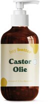 Castor Olie (100% Biologisch & Koudgeperst) 250ml in Bruine Glazen Fles - Castor Olie als Wimperserum, Haarolie & Huidolie