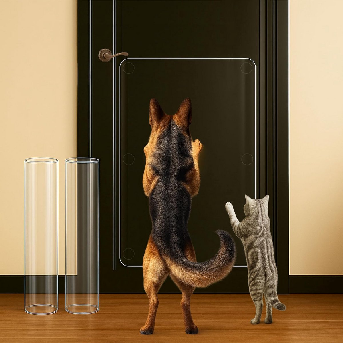 Krabbescherming Deur voor Hond en Kat Transparant 2 Stuks 36x50 cm