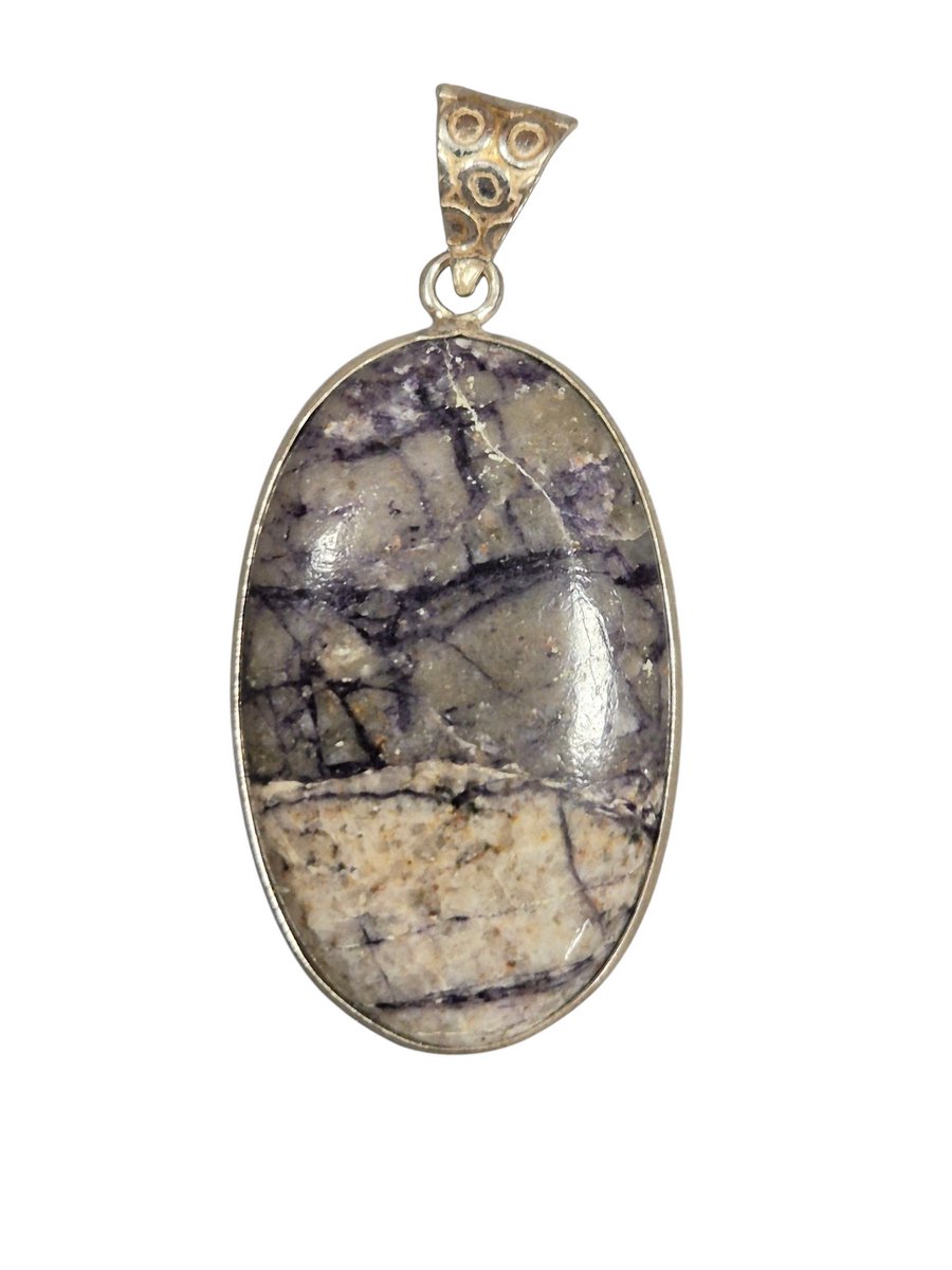 Bertrandiet -Tiffany Stone edelsteen hanger ingezet in 925 Sterling zilver