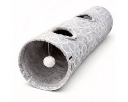 BOTC Kattentunnel - Speeltunnel Voor Dieren - Tunnel Kat - Kattenhuis - Speeltunnel kat - Lichtgrijs