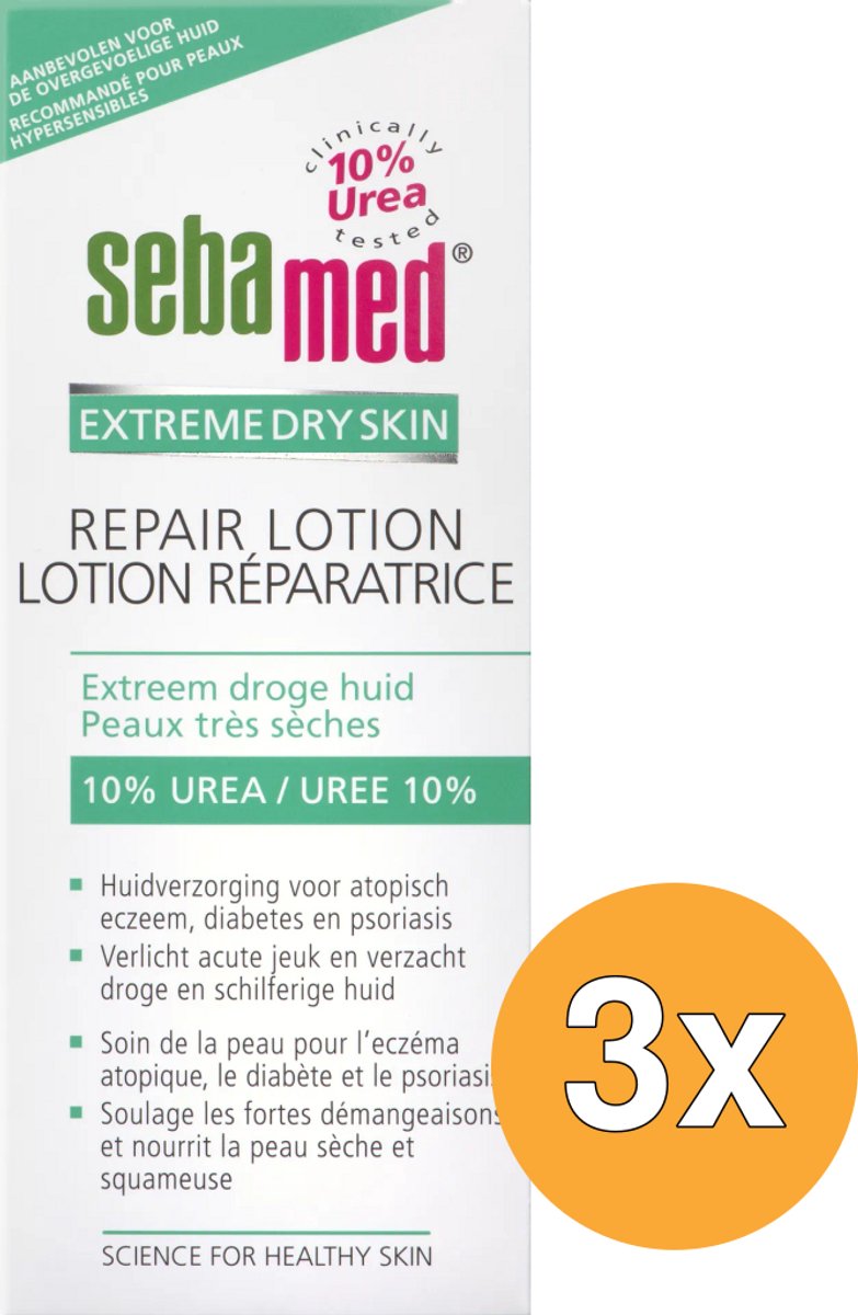 3x Sebamed Extreme dry urea repair lotion 10% (200 ml)