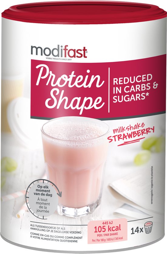 Modifast Protein Shape - Milkshake - Aardbei - 420 g van Merkloos — afbeelding 5