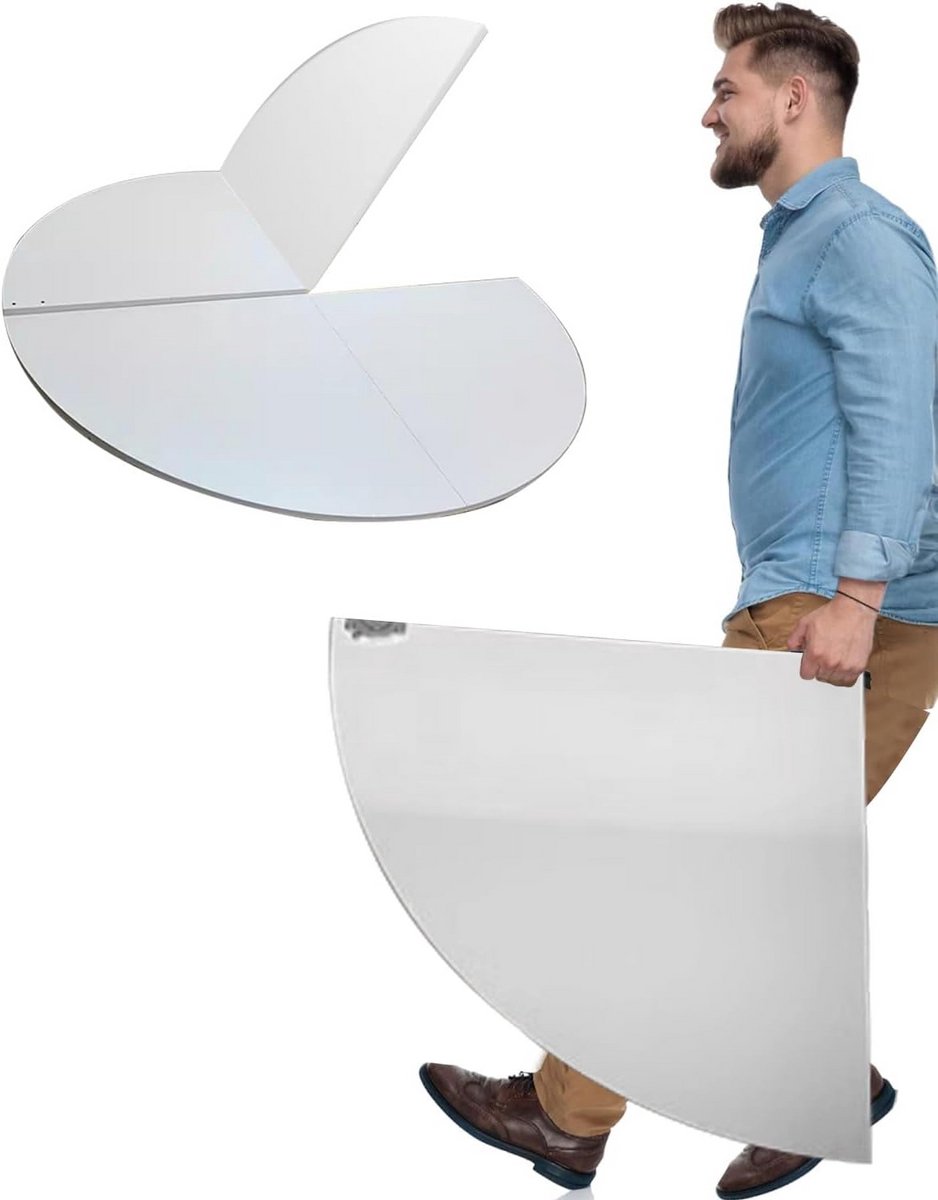 Ronde Klaptafel Tafelblad in Vieren Opvouwbaar voor Binnen en Buiten - Diverse Groottes 120 t/m 200 cm