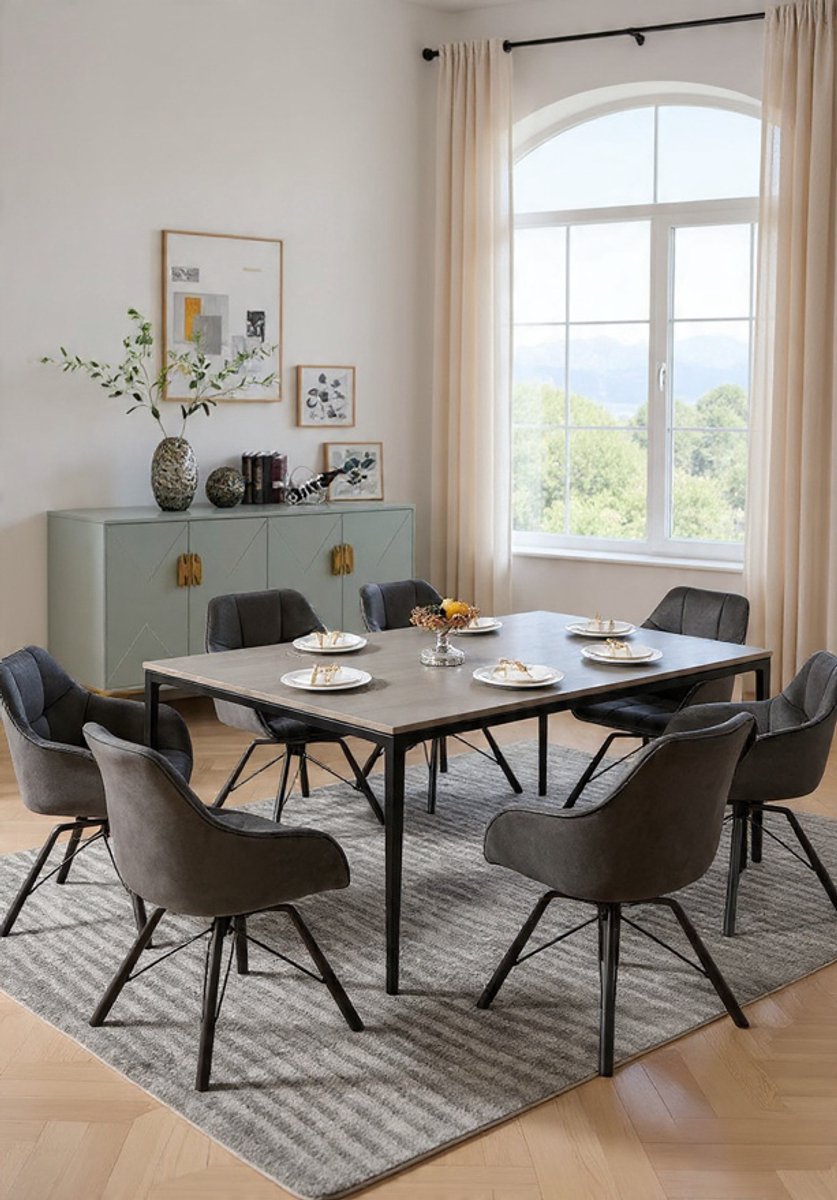 Velora Luxe Draaibare Eetkamerstoelen - Set van 2 - Fluwelen Bekleding - Armleuningen - Ergonomisch Comfort - 360° Draaibaar - Stabiele Metalen Poten - Ideaal voor Eetkamer, Keuken en Woonkamer Cas...