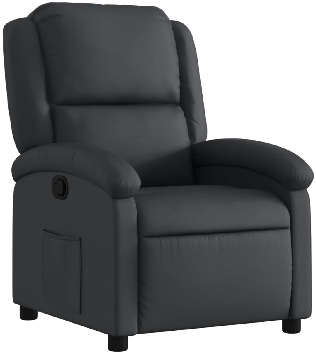 vidaXL Relaxfauteuil - Zwart - Echt - Leer