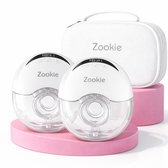 Zookie® Elektrische Handsfree Borstkolf – Draadloos & Oplaadbaar – Dubbele Borstkolf – BPA-Vrij – Stil, Draagbaar & Comfortabel – Inclusief Accessoires – Wit