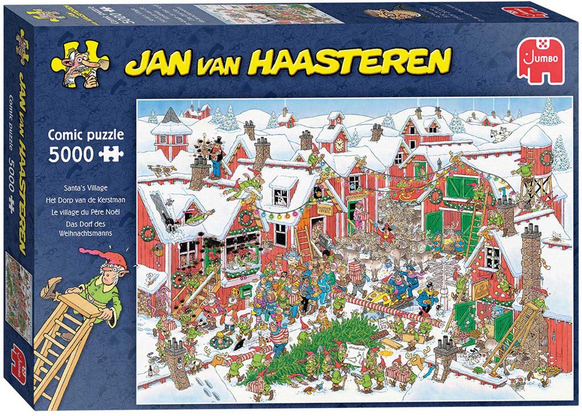 Jan van Haasteren - Het dorp van de Kerstman - 5000 stukjes - Legpuzzel — afbeelding 6