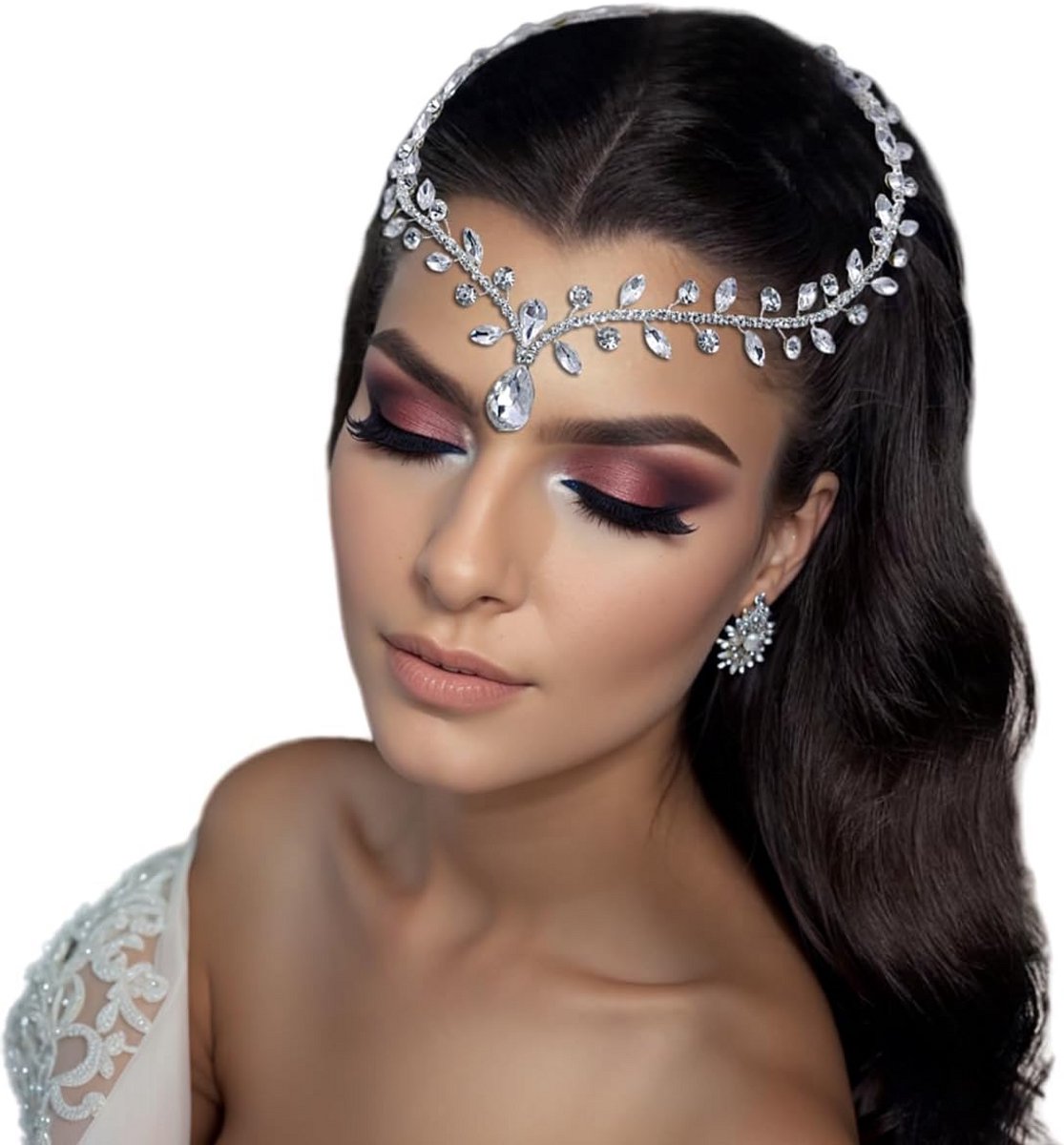 Bruids Haaraccessoire met Strass Steentjes - Traanvormige Hoofdtooi voor Bruiloft
