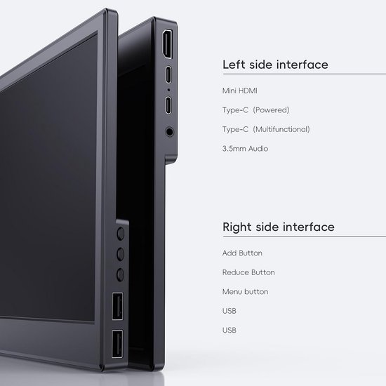 Draagbare Externe Monitor 11,6 Inch HDMI USB-C IPS Scherm met Ingebouwde Speakers — afbeelding 5