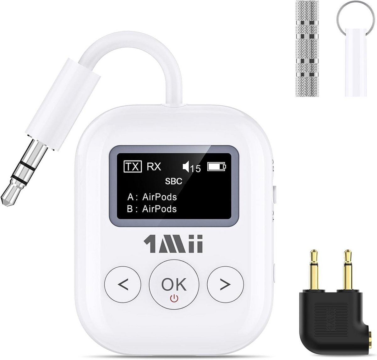 Bluetooth 5.3 Audiozender voor TV en Vliegtuig - Lage Latentie - Dubbele Verbinding