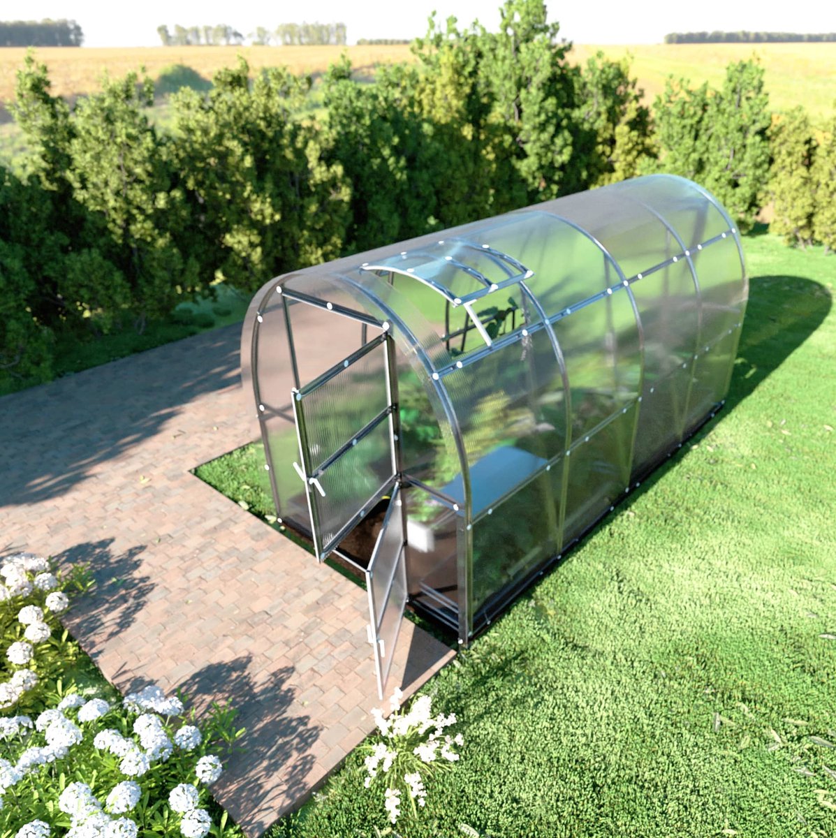 KLASIKA SLIM Tuinkas - 2 x 4 m (8 m²) - 6 mm Dikte - Kweekkas - Polycarbonaat afdekking