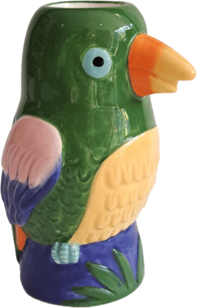 Kitsch Kitchen kandelaar Loteria El Cotorro (vogel) pilaar Blauw
