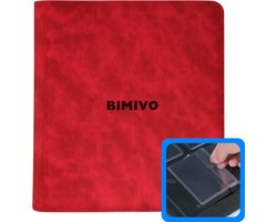 Bimivo Toploader Binder - Geschikt voor 252 kaarten - 9 Pocket Toploader Map - Premium - Rood