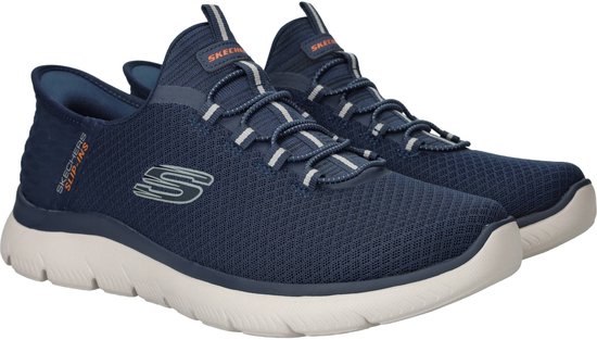 Baskets Skechers Slip-ins Wide Fit pour homme, bleues - Pointure 42 - Confort Extra - Mousse à mémoire de forme