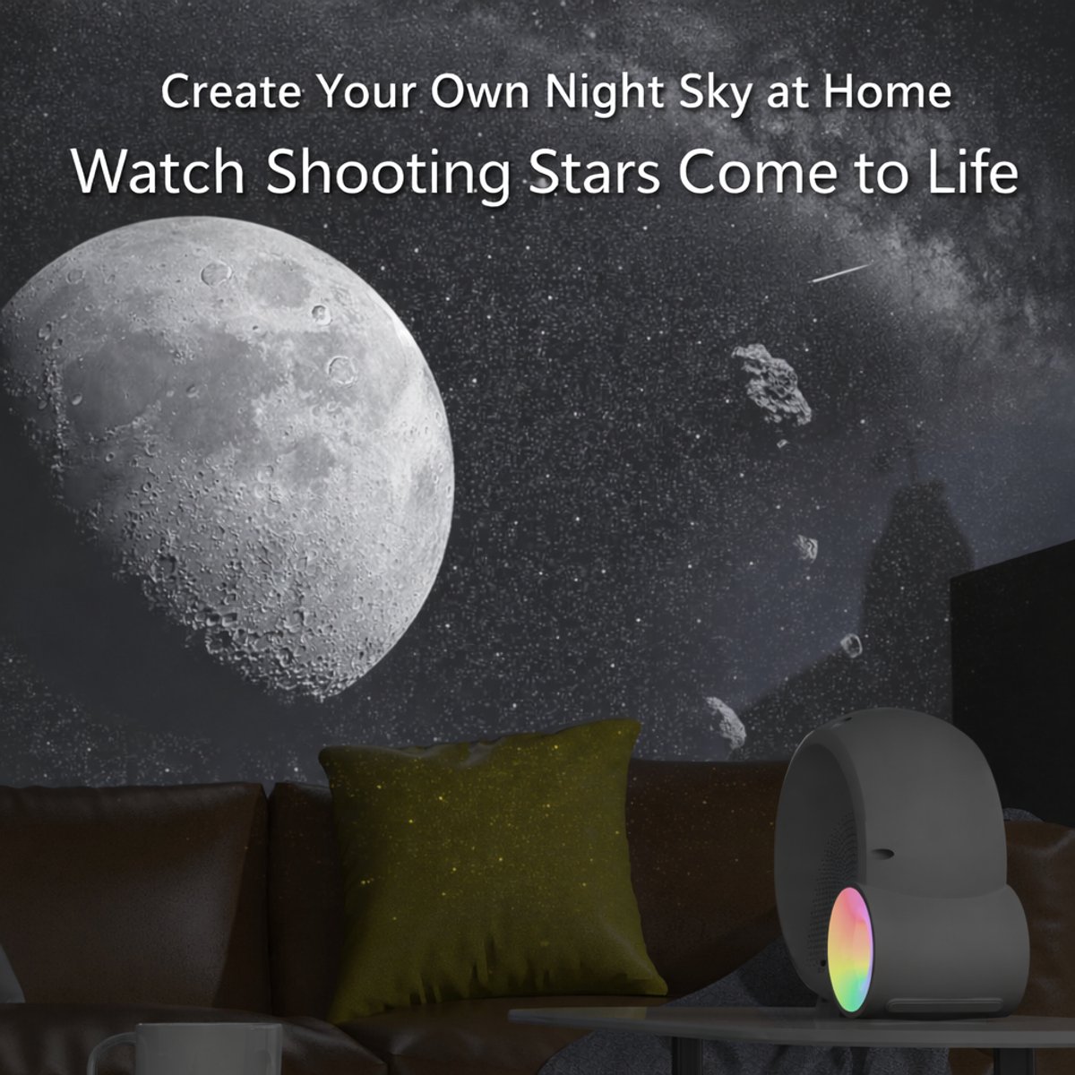 Galaxy Projector met Meteor Effect – RGB Sterrenhemel Projector – Sterren Projector – Bluetooth Speaker – Nachtlamp & Sfeerlamp – LED Galaxy Light – Projector – met Afstandsbediening – foto 8