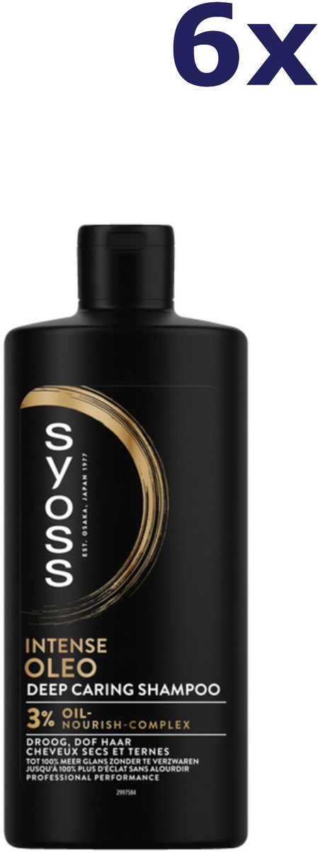 SYOSS Oleo Intense - Shampoo – Haarverzorging - Droog Haar – Glans – Voedend - Voordeelverpakking - 6 x 440 ml