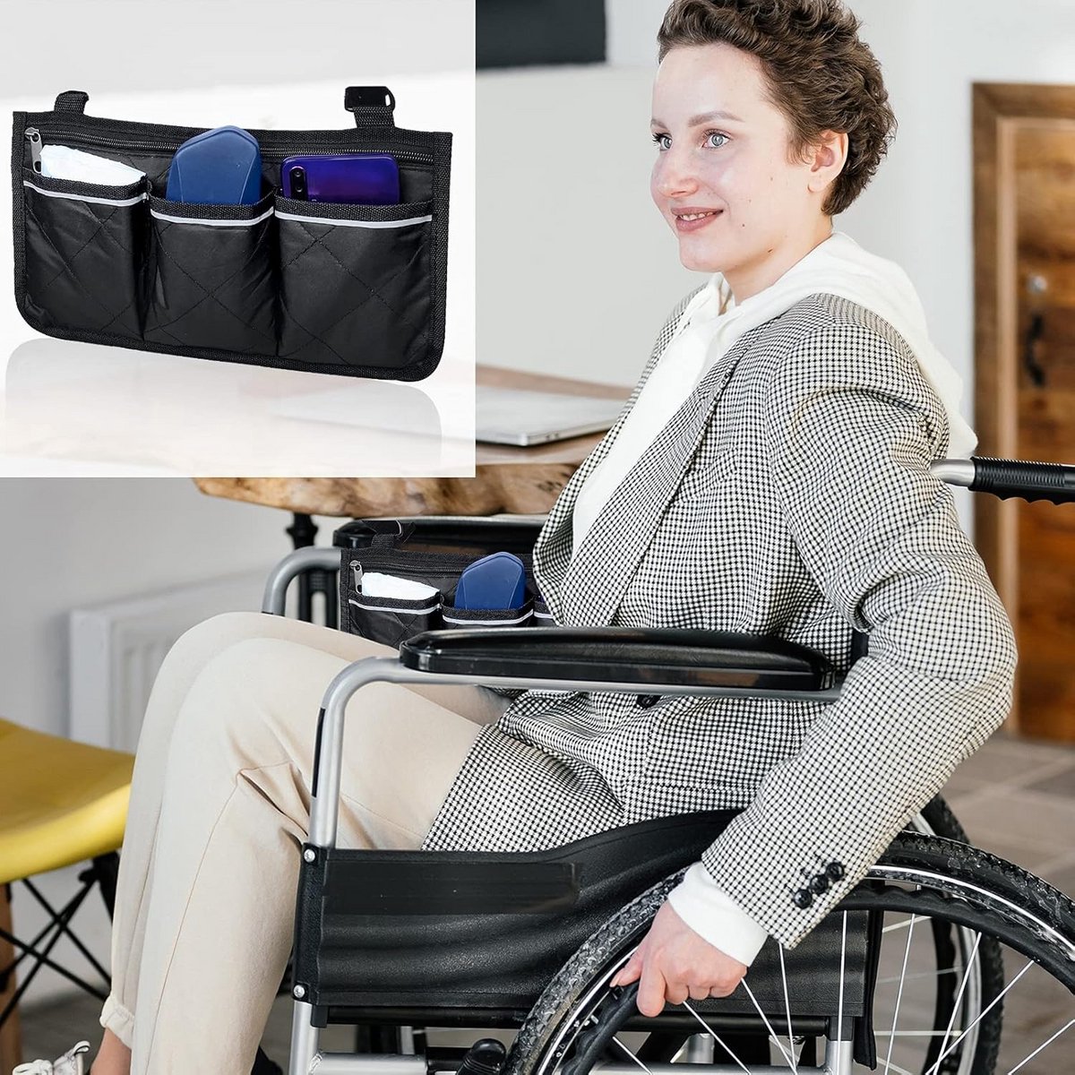 Waterdichte Universele Rolstoeltas Organizer met Grote Capaciteit en Veiligheidsreflectie