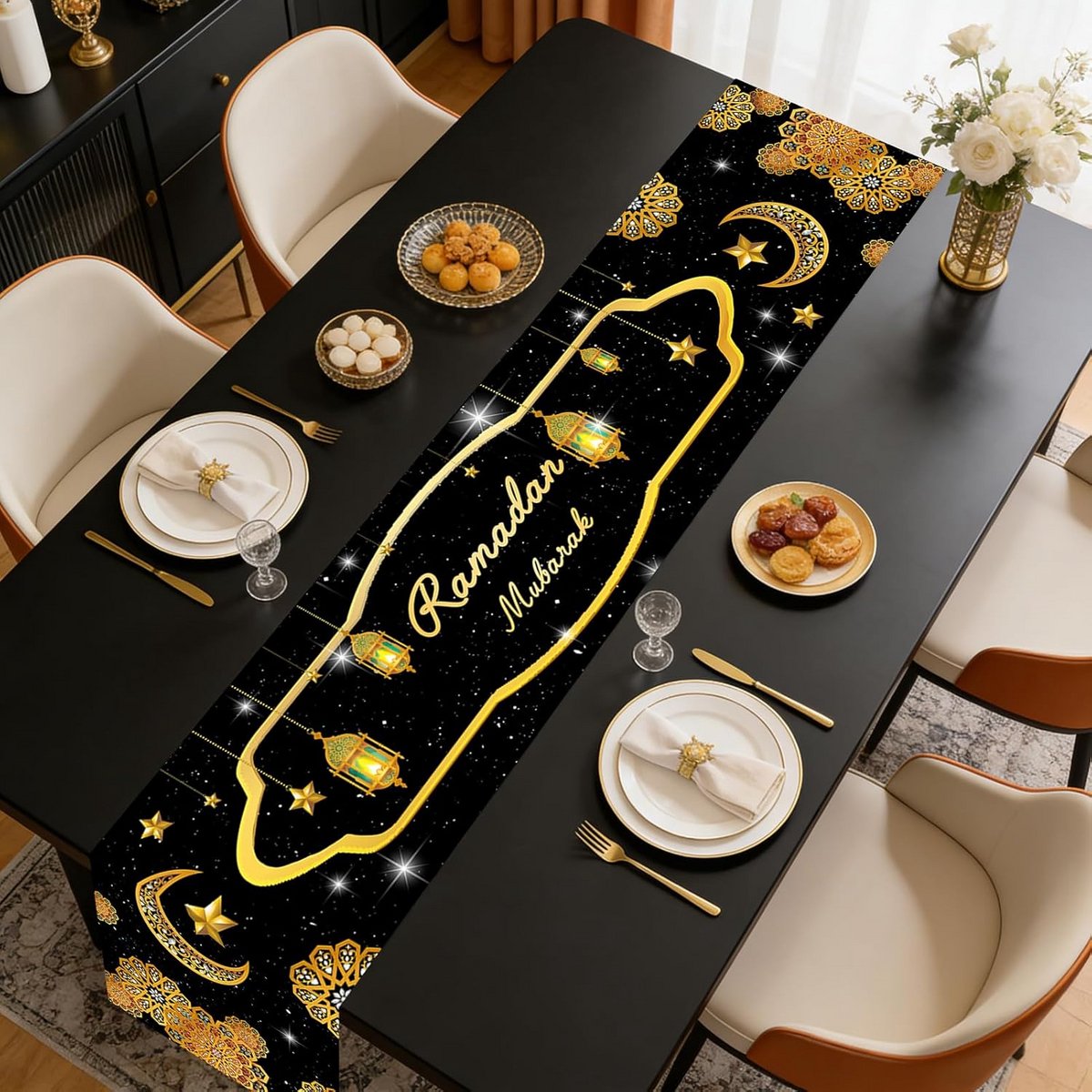 Elegante Tafelrunner voor Ramadan en Eid - Islamitische Tafeldecoratie