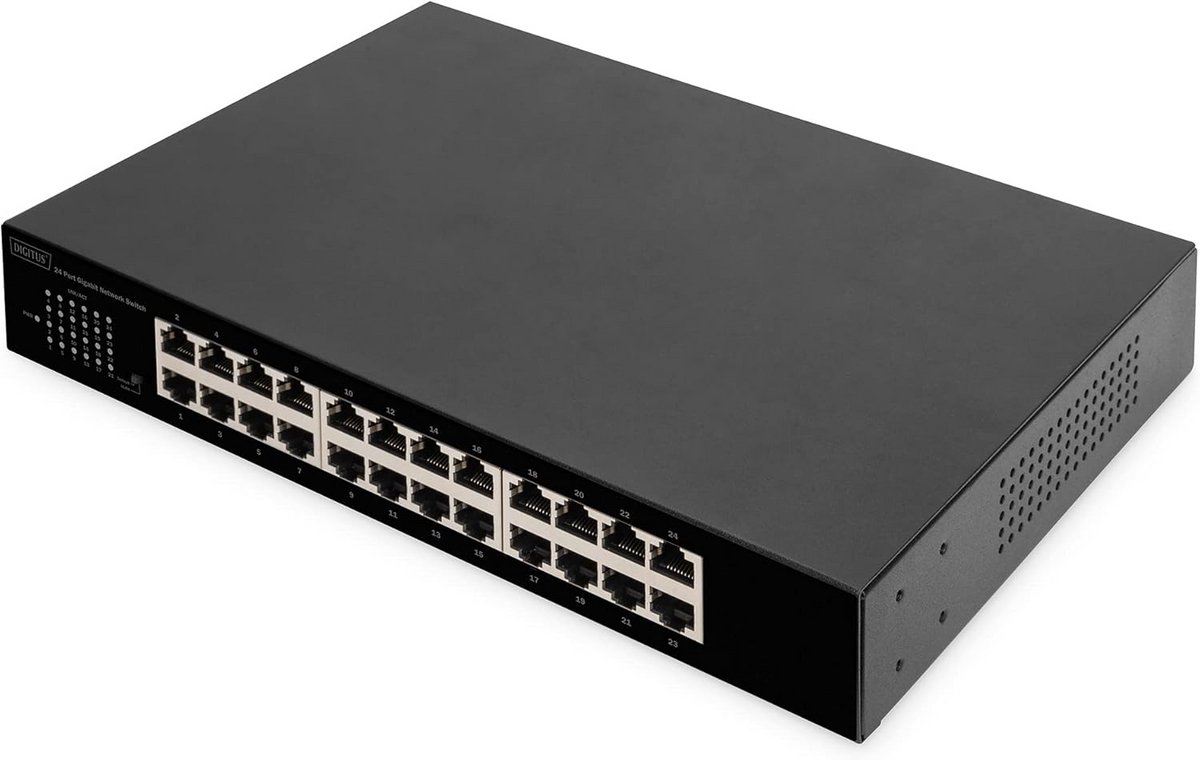 24-poorts Gigabit Netwerkswitch Onbeheerd met VLAN Modus en 19 inch Beugels
