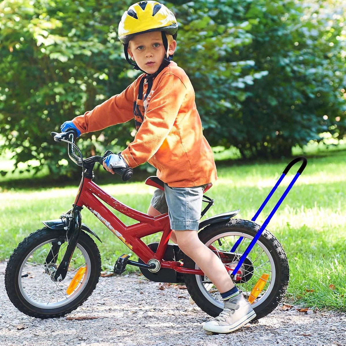 Fiets Trainingshandvat voor Kinderen - Verstelbare Duwstang Hulp bij Fietsen Leren