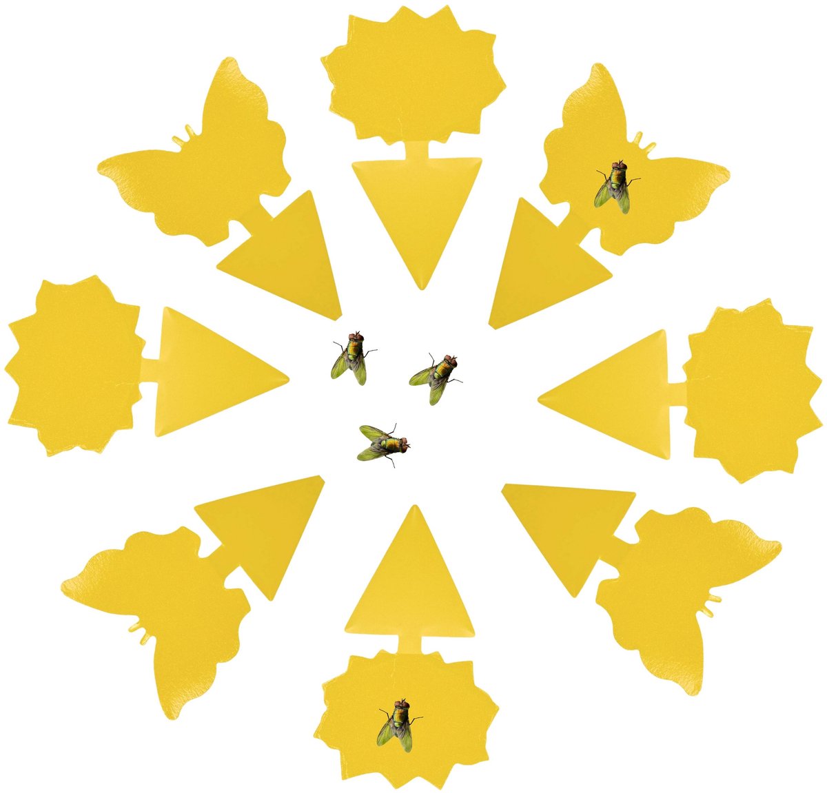 Home Deco Factory Rouwvliegjes plakstrips - 36x stuks - geel - kleefstrips - insecten vangen - Rouwvliegen bestrijden