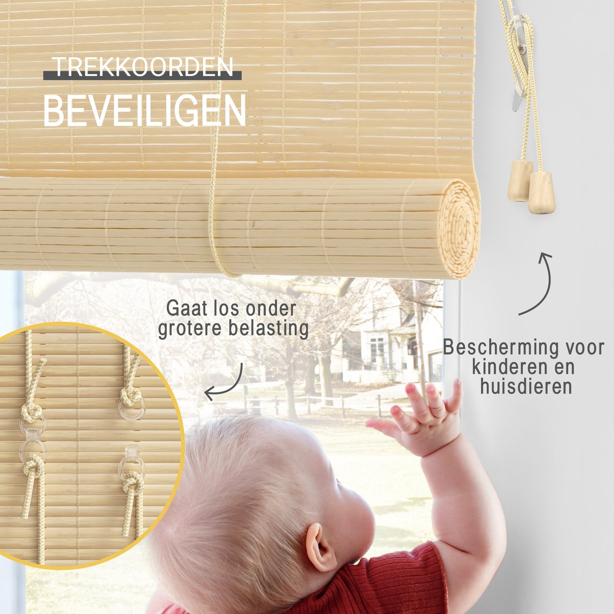 Sol Royal rolgordijn bamboe 140x160 cm SolDecor B86 - rolgordijnen zonder boren - rolgordijnen lichtdoorlatend zonwering bamboo jaloezieën inclusieve klembeugels - Natuur – foto 6