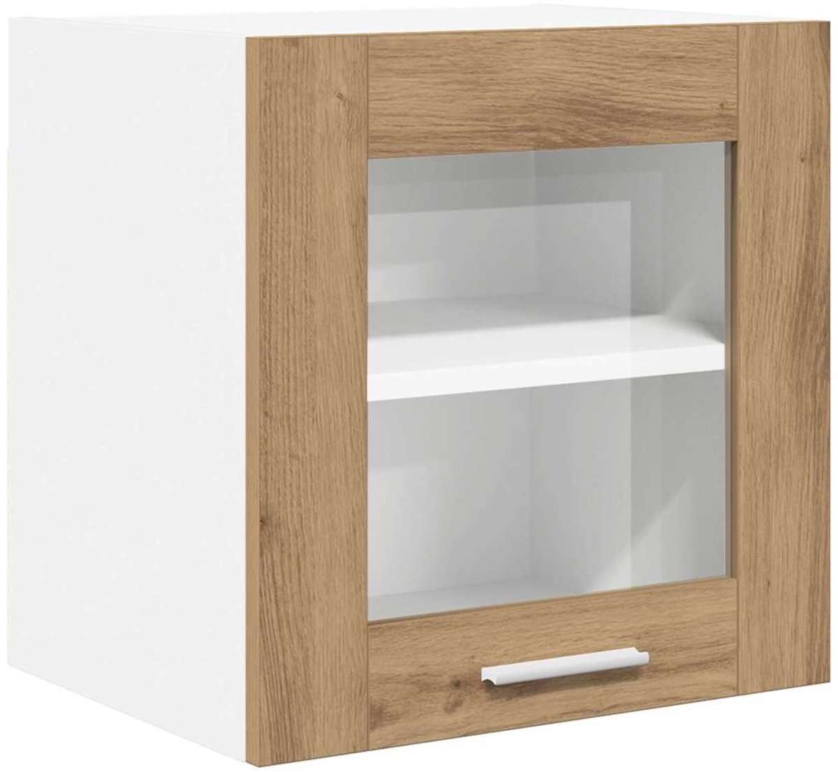 vidaXL Hangkast - Artisanaal - eiken - 40 - x - 31 - x - 40 - cm - Bewerkt - hout Artisanaal eiken