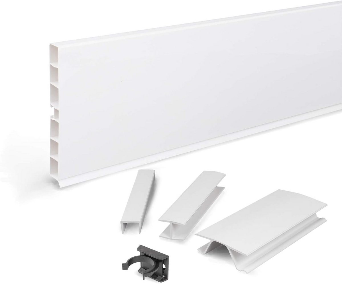 Kunststof Keukenplint 100mm Hoogglans Wit Sokkelpaneel voor Inbouwkeuken