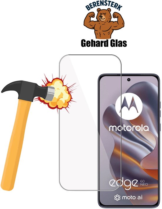2x TechNow Screenprotector geschikt voor Motorola Edge 60 Neo Screenprotector - Gehard Glas - Rounded - Proteqt+