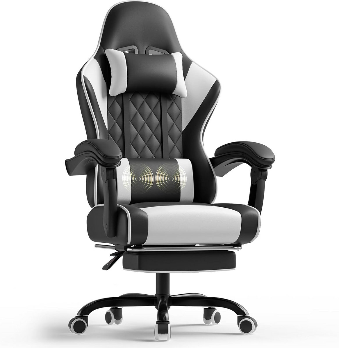 Ergonomische Massagestoel met Voetensteun voor Gaming en Bureaublad