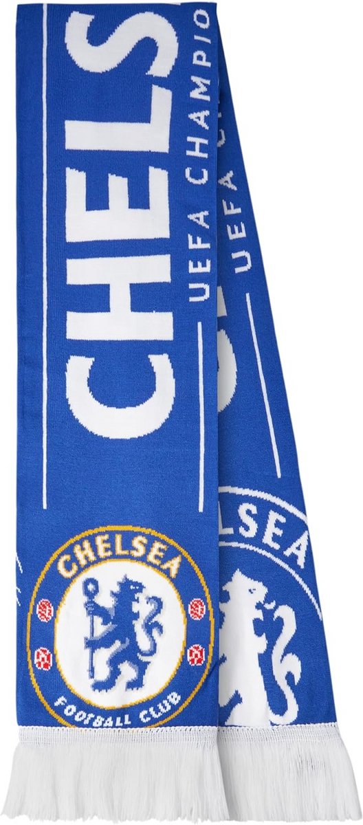 Chelsea FC Sjaal voor Volwassenen en Tieners - Gebreide Voetbal Sjaal Champions League