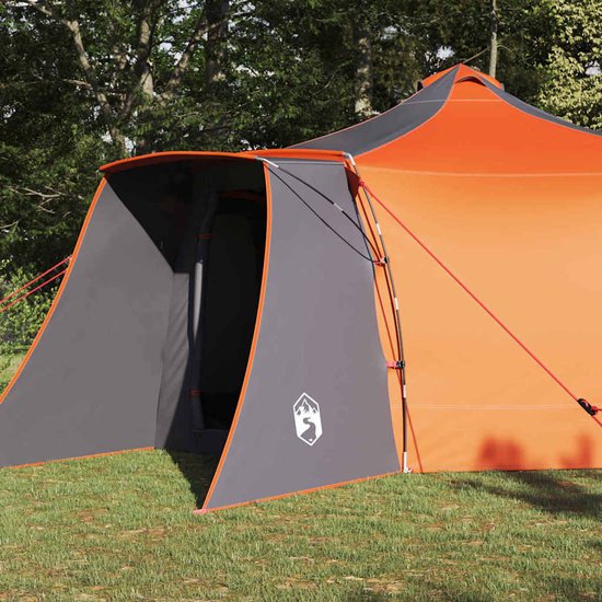 vidaXL - Tipi - Tent - met - dak - Grijs - en - Oranje - 492 - x - 492 - x - 275 - cm - Stof van Vidaxl — afbeelding 3