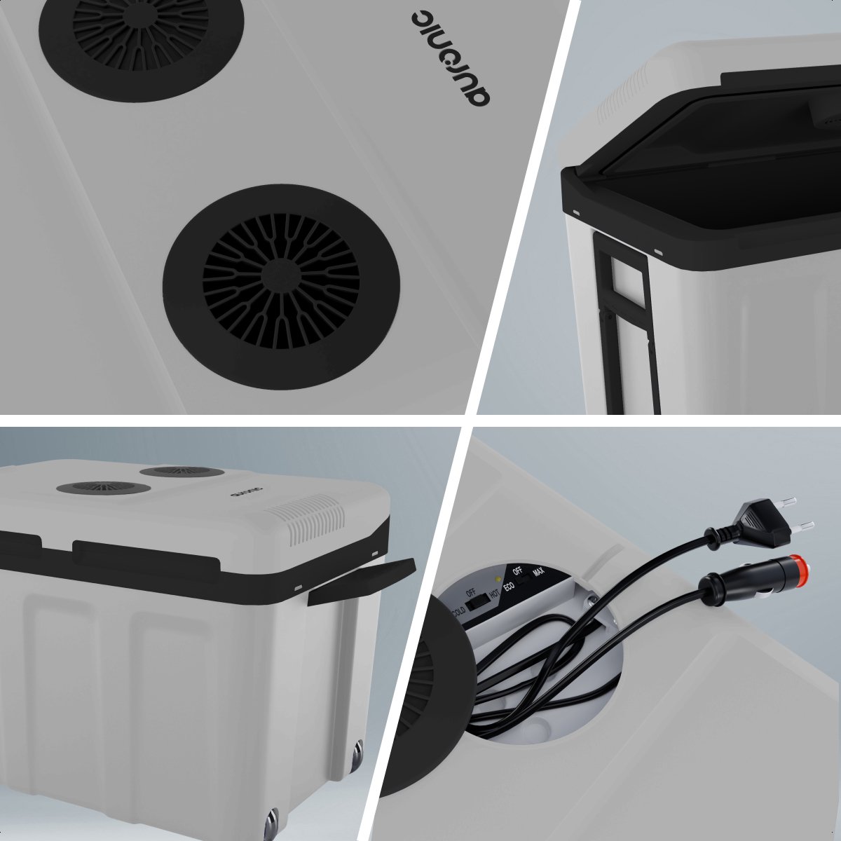 Auronic Koelbox Elektrisch 12V en 230 volt - 40L - Auto - Camping Koelkast - Koelen en Verwarmen - Frigobox - Lichtgrijs – foto 8