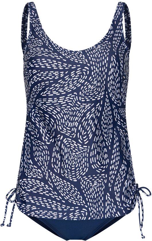 Pastunette - Tankini - Oceanic Flow - Blauw/Wit - Geschikt voor prothese(s) - Maat 46