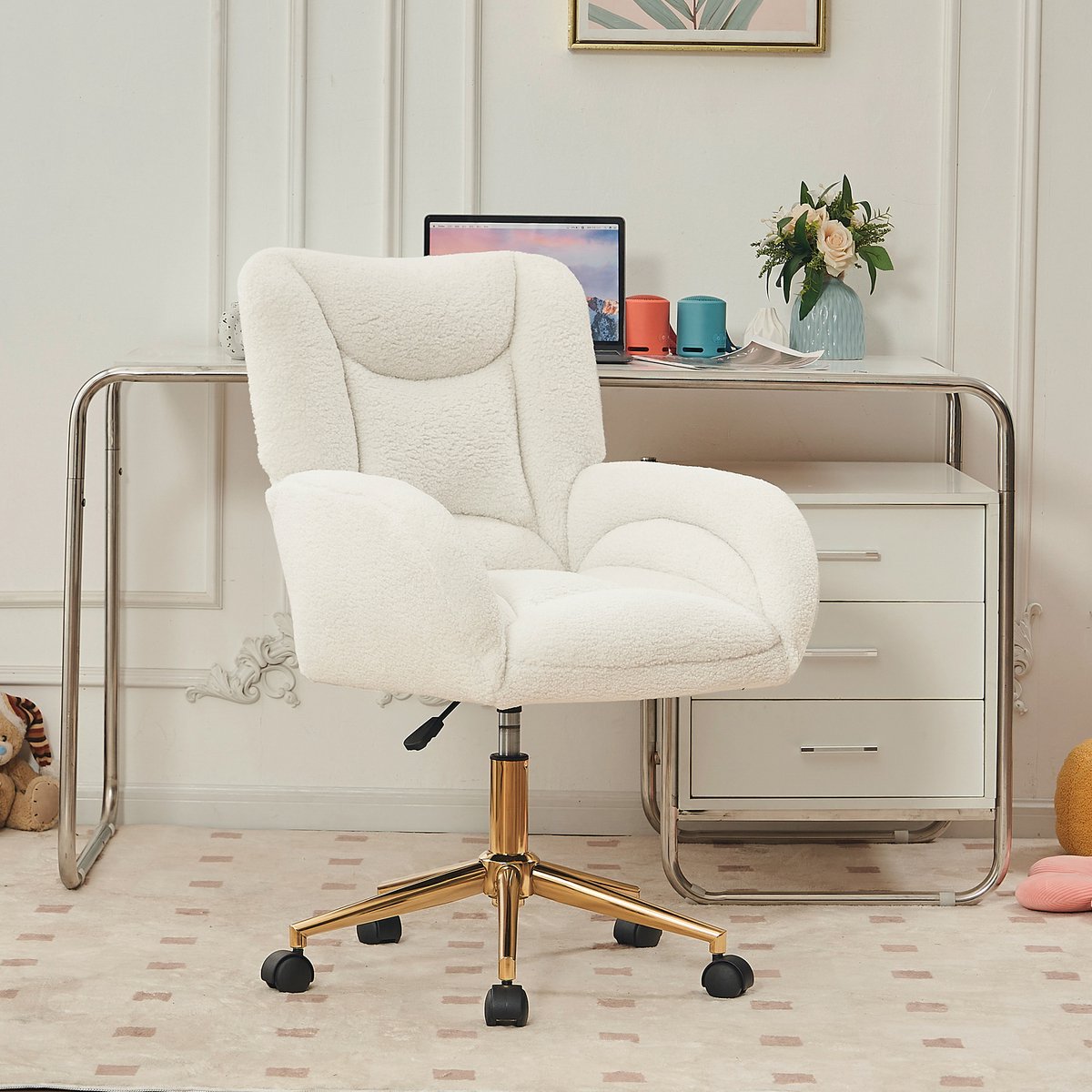 office chair,Ergonomische bureaustoel, draaibare bureaustoel voor binnen, in hoogte verstelbaar, Bureaustoel voor volwassenen