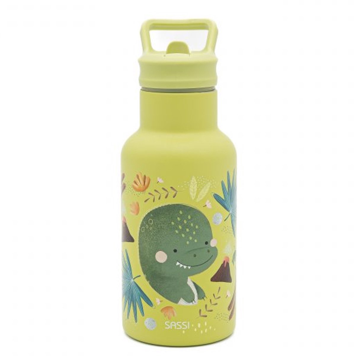 Sassi Junior - Isotherme rvs kinderfles (350 ml) - dieren - Groen