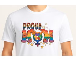 Proud Mom - T Shirt - LGBT - Pride - LGBTQ - LoveIsLove - LHBT - LHBTQ - RegenboogLiefde - Gift - Cadeau