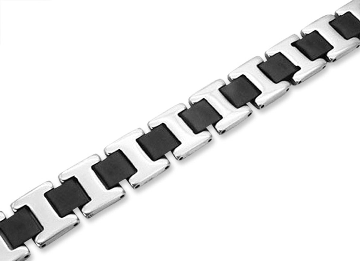 Amanto Armband Adil - 316L Staal - Rubber - 12mm - 21cm
