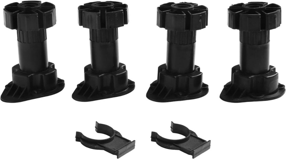 4 Stuks Verstelbare Kunststof Meubelpoten voor Kasten en Keukens (8 cm)
