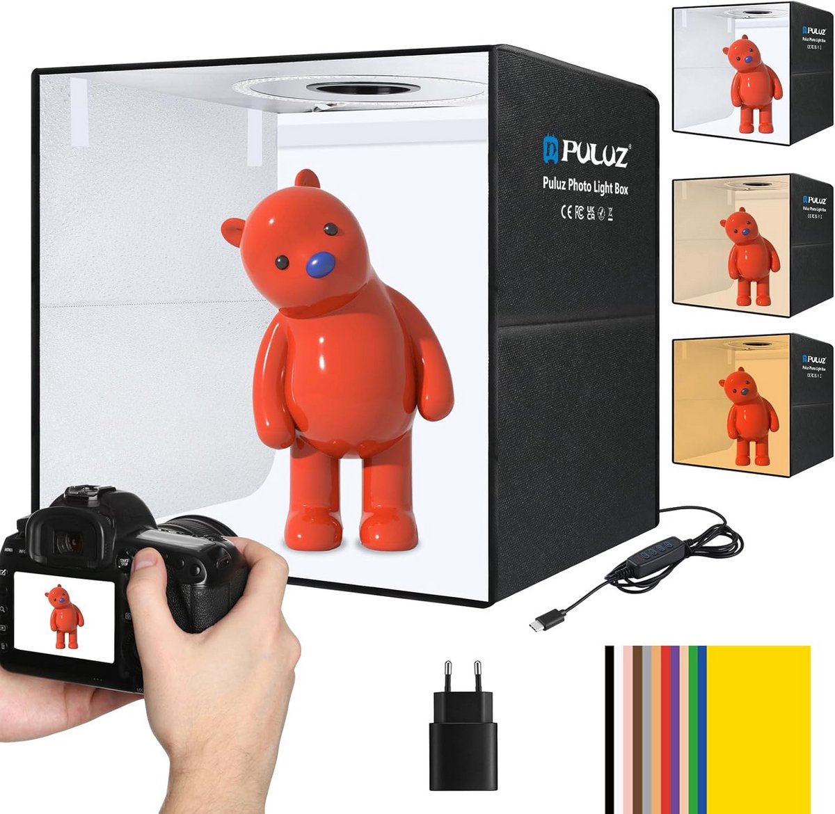 Draagbare Fotostudio Lichtbox met Dimbaar LED Licht voor Productfotografie