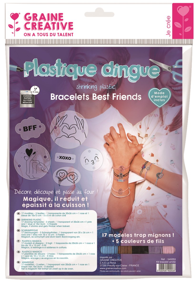 Graine Creative krimpfolie armbandjes set beste vrienden DIY knutsel.