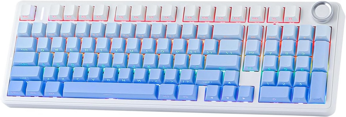 Draadloos 96% Mechanisch Toetsenbord Hot Swappable met Draaiknop en RGB - Geschikt voor Werk & Gaming