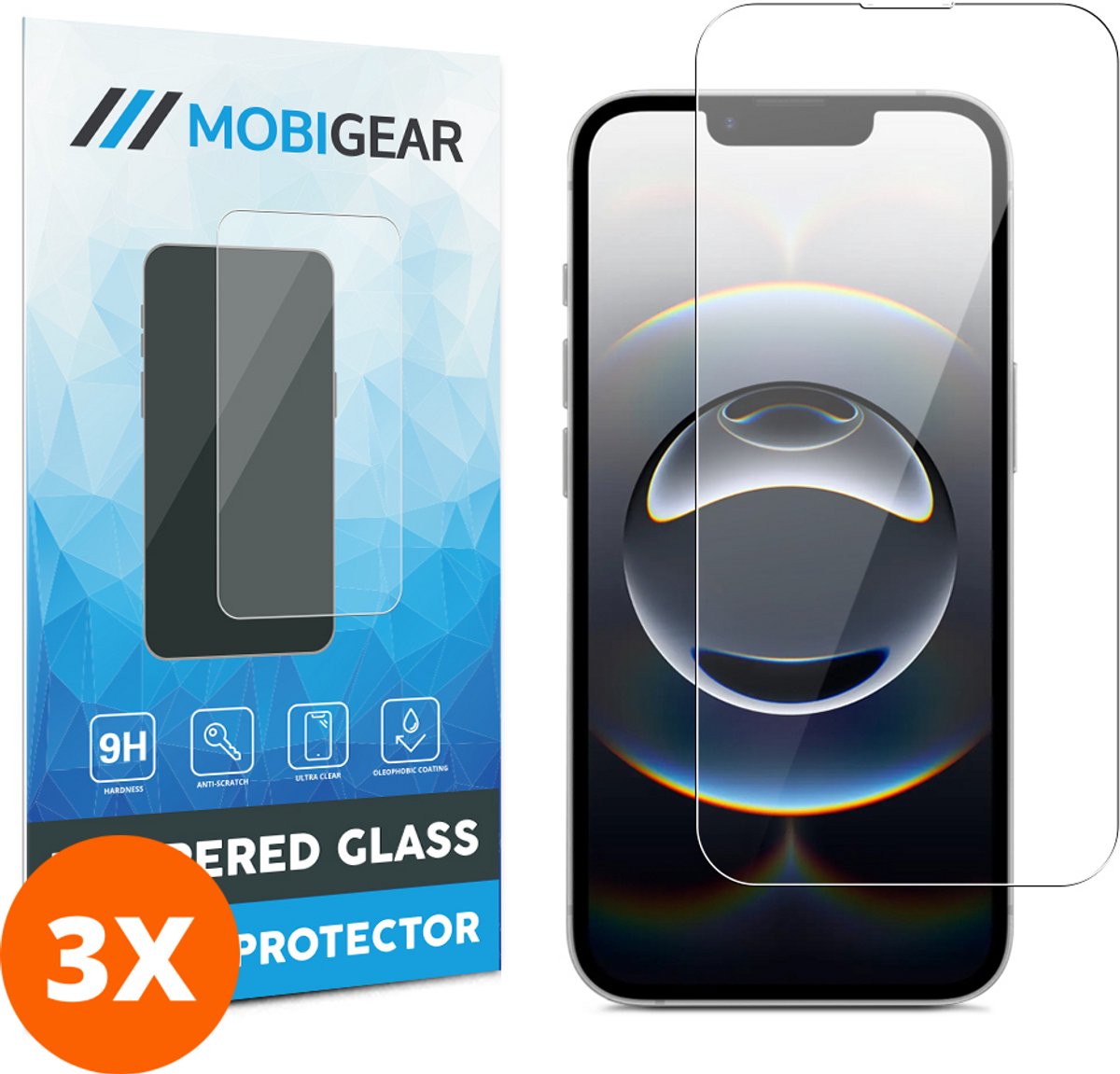 Mobigear Screenprotector geschikt voor Apple iPhone 17e Glazen | Mobigear Screenprotector - Case Friendly (3-Pack)