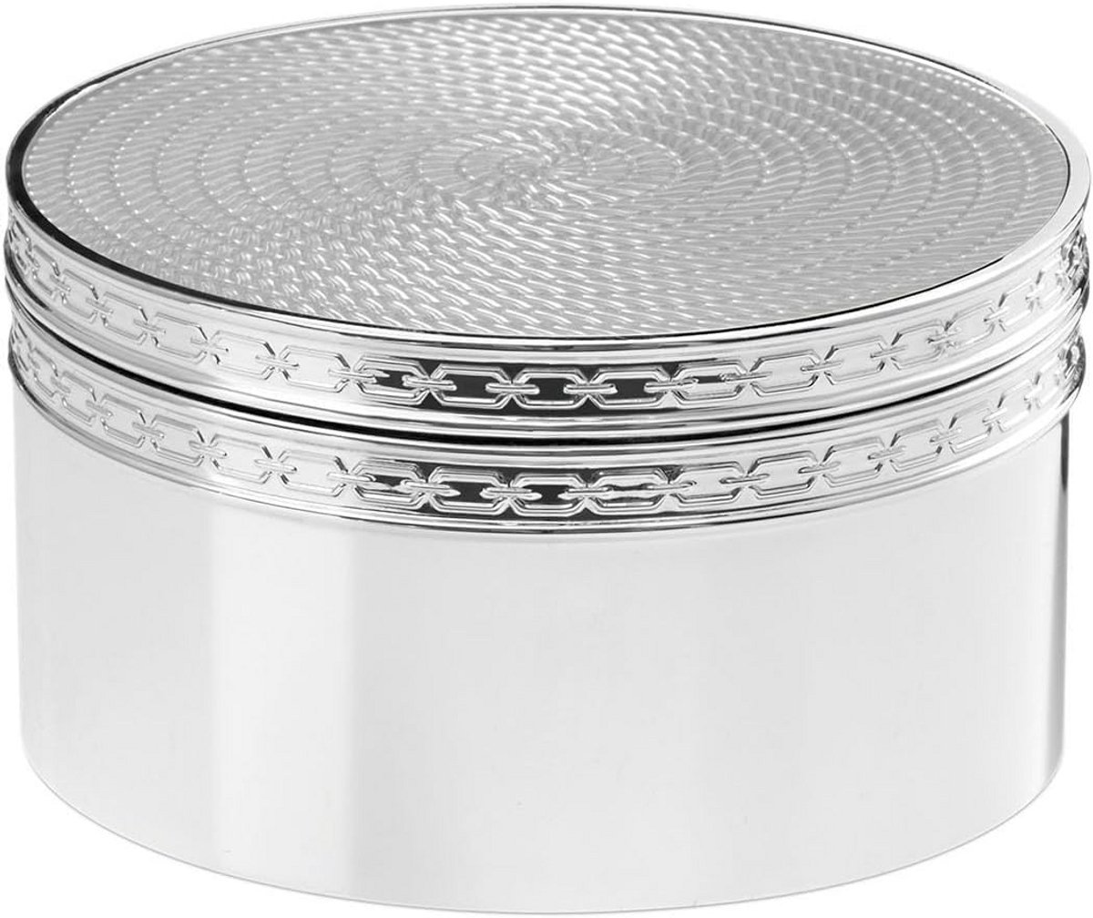 Decoratieve Metalen Sieradendoosje Zilverkleurig - Verzilverd Mini Kistje