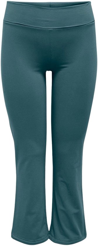 Dames sportbroek, petrolblauw, met wijde pijpen, korte lengte.
