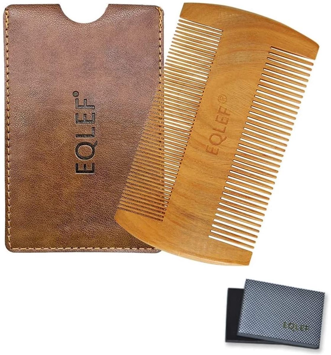 Houten kam niet statisch groen sandelhout handgemaakte kam snor kam hout (9 cm) - Beard