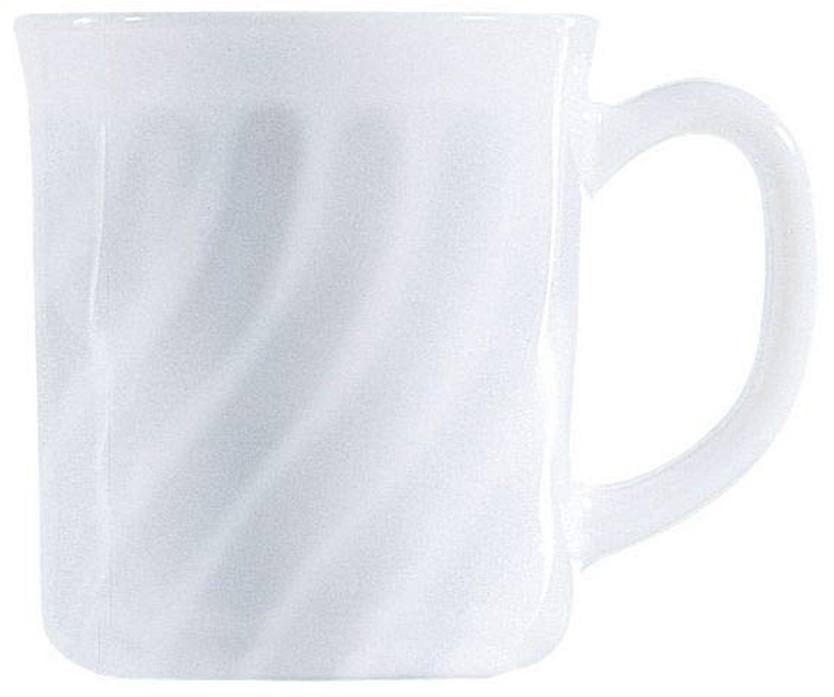 Set van 6 Cappuccinomokken 290ml - Wit Opaalglas - Hittebestendige Koffiekopjes