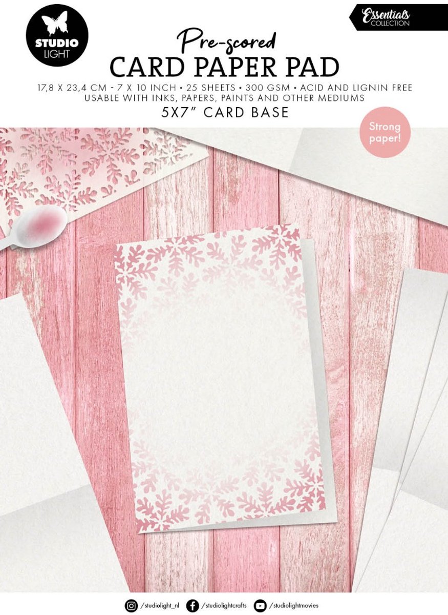 Card paper pad Pre-scored white 5x7 inch cards - Essentials nr. 447