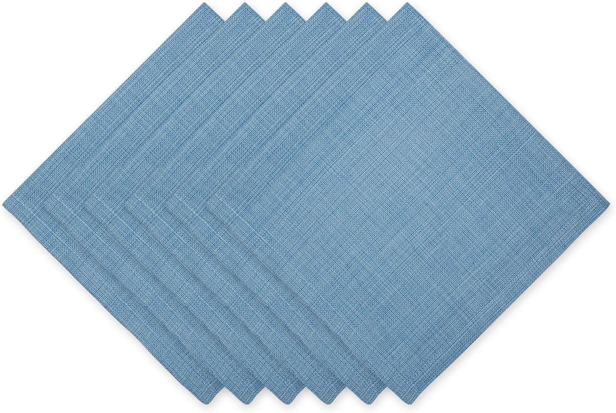 Set van 6 Linnen Servetten voor Tafeldecoratie, 50x50 cm, Lichtblauw